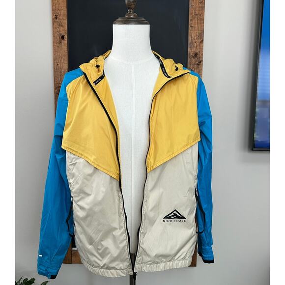 Nike Windrunner Solar Flare Trail Jacket Mens L Hooded Colorblock Windbreaker - Picture 13 of 16
